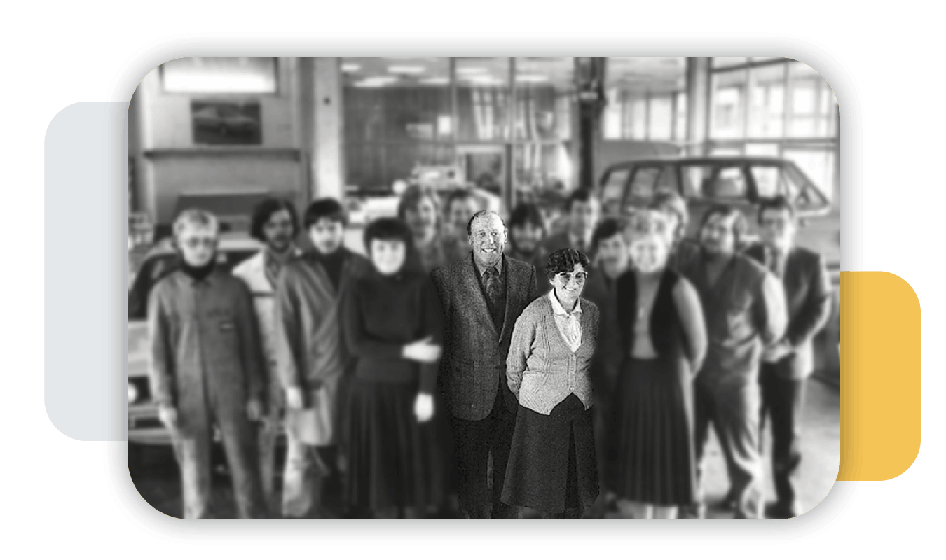 (v.l.n.r.) Firmengründer Matthias Moll mit Ehefrau Hedwig Moll